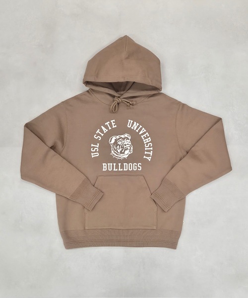 UN-USELESS(アンユースレス)の「【UN-USELESS】アンユースレス/ USL BULLDOGS HOODED SWKNIT(パーカー・メンズ・キャメル/ホワイト・LARGE/X-LARGE/SMALL)」の11枚目の写真