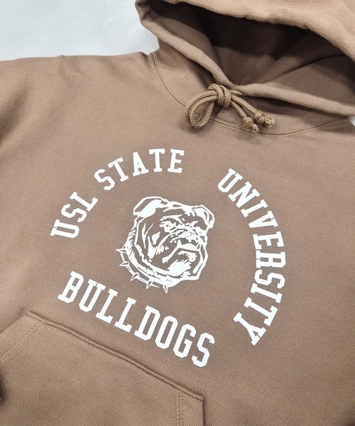 UN-USELESS(アンユースレス)の「【UN-USELESS】アンユースレス/ USL BULLDOGS HOODED SWKNIT(パーカー・メンズ・キャメル/ホワイト・LARGE/X-LARGE/SMALL)」の12枚目の写真