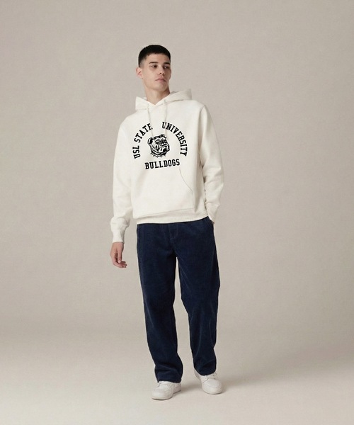 UN-USELESS(アンユースレス)の「【UN-USELESS】アンユースレス/ USL BULLDOGS HOODED SWKNIT(パーカー・メンズ・キャメル/ホワイト・LARGE/X-LARGE/SMALL)」の8枚目の写真