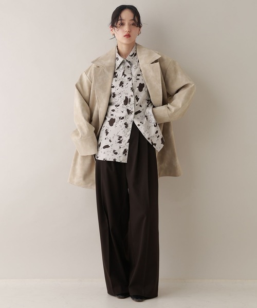 RAGEBLUE（レイジブルー）の「アニマル柄シャツ/セットアップ対応（シャツ/ブラウス・レディース・ブラウン系2・FREE）」の2枚目の写真