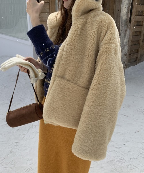 FREE STYLISTS（フリー スタイリスト）の「YUGA_YGMC 　Padded boa blouson coat（ブルゾン・レディース・クリーム/ホワイト・FREE）」の10枚目の写真