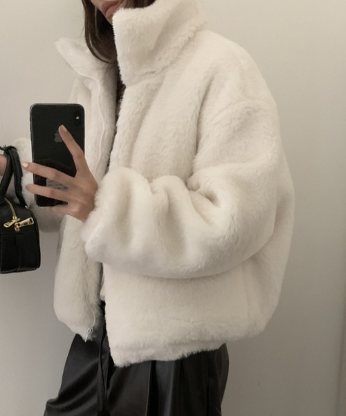 FREE STYLISTS（フリー スタイリスト）の「YUGA_YGMC 　Padded boa blouson coat（ブルゾン・レディース・クリーム/ホワイト・FREE）」の9枚目の写真