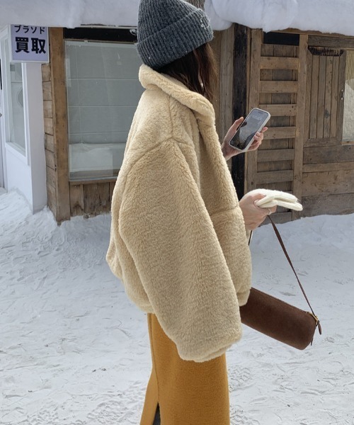 FREE STYLISTS（フリー スタイリスト）の「YUGA_YGMC 　Padded boa blouson coat（ブルゾン・レディース・クリーム/ホワイト・FREE）」の12枚目の写真