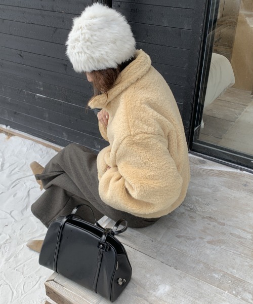 FREE STYLISTS（フリー スタイリスト）の「YUGA_YGMC 　Padded boa blouson coat（ブルゾン・レディース・クリーム/ホワイト・FREE）」の21枚目の写真