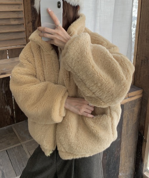 FREE STYLISTS（フリー スタイリスト）の「YUGA_YGMC 　Padded boa blouson coat（ブルゾン・レディース・クリーム/ホワイト・FREE）」の18枚目の写真
