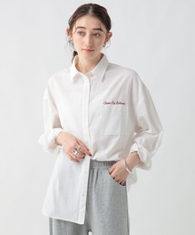 刺繍オックスシャツ