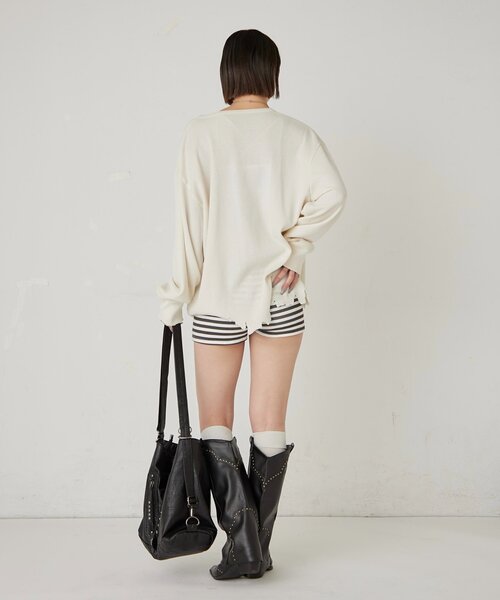 WHO'S WHO gallery（フーズフーギャラリー）の「【FromVintage】ダメージワッフルヘンリーL/STEE（Tシャツ/カットソー・メンズ・ホワイト/チャコールグレー・FREE）」の19枚目の写真