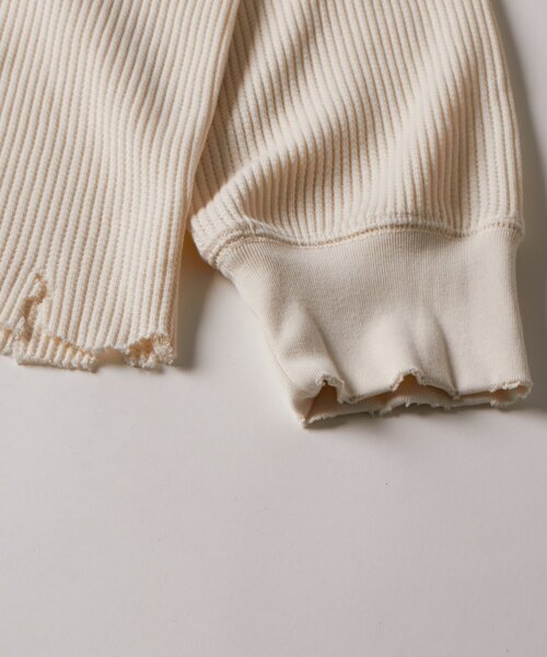 WHO'S WHO gallery（フーズフーギャラリー）の「【FromVintage】ダメージワッフルヘンリーL/STEE（Tシャツ/カットソー・メンズ・ホワイト/チャコールグレー・FREE）」の11枚目の写真