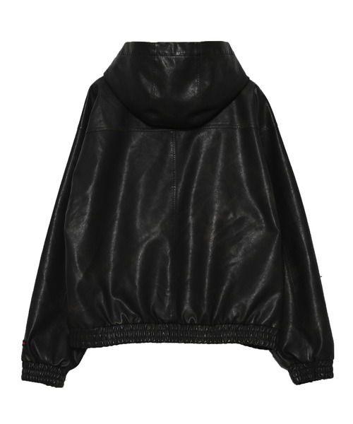 FUBU( フブ)の「FUBU フブ ブランド Faux Leather Hoodie / フェイクレザーパーカー PUレザー(セットアップ対応)(ブルゾン・メンズ・ブラック・M/L/XL/XXL)」の10枚目の写真