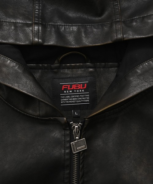 セール】FUBU フブ ブランド Faux Leather Hoodie / フェイクレザー