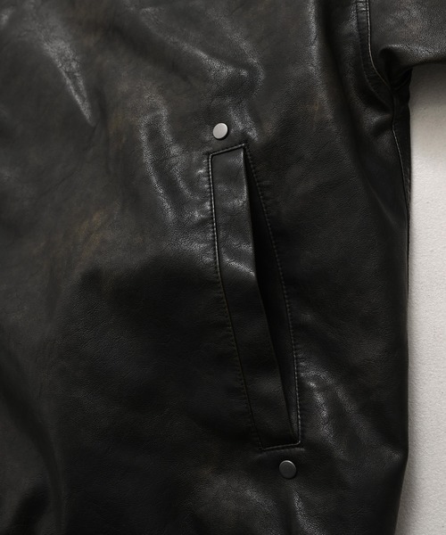 FUBU( フブ)の「FUBU フブ ブランド Faux Leather Hoodie / フェイクレザーパーカー PUレザー(セットアップ対応)(ブルゾン・メンズ・ブラック・M/L/XL/XXL)」の14枚目の写真
