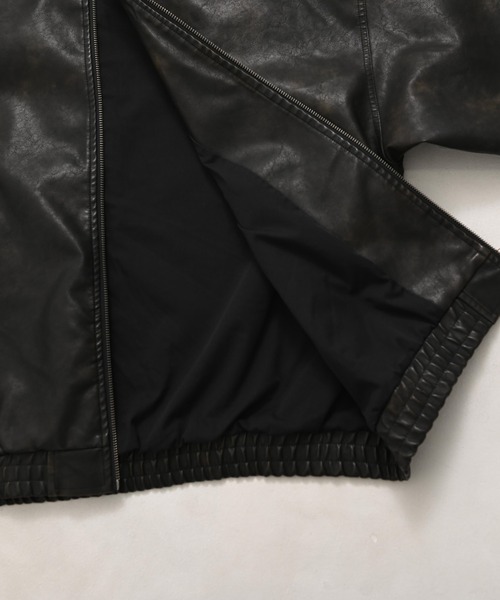 FUBU( フブ)の「FUBU フブ ブランド Faux Leather Hoodie / フェイクレザーパーカー PUレザー(セットアップ対応)(ブルゾン・メンズ・ブラック・M/L/XL/XXL)」の15枚目の写真