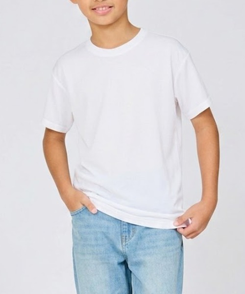 HANES(ヘインズ)の「【HANES/ヘインズ】MOVES 2P MESH CREW T KIDS'(Tシャツ/カットソー・キッズ・ホワイト/ブラック・130/140/150/160)」の1枚目の写真