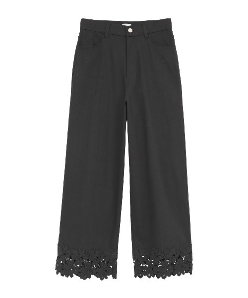 MANOF（マノフ）の「COTTON LACE DOCKING PANTS（デニムパンツ・レディース・ホワイト/ブラック・M/S）」の19枚目の写真