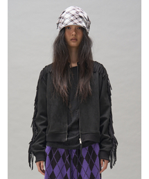 SOMSOC（ソムソック）の「KACEY SUEDE ZIP-UP_BLACK（ライダースジャケット）」