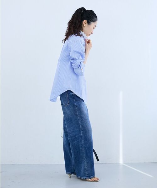 le.coeur blanc(ルクールブラン)の「ストライプネックレース2wayシャツ(シャツ/ブラウス・レディース・ブルー系その他3/ブルー系その他2・38)」の12枚目の写真