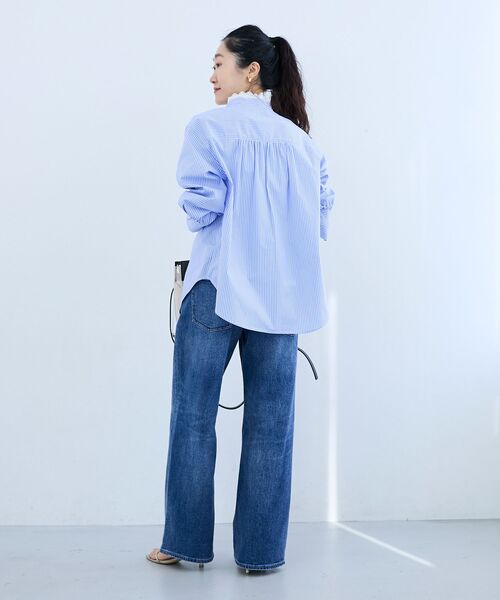 le.coeur blanc(ルクールブラン)の「ストライプネックレース2wayシャツ(シャツ/ブラウス・レディース・ブルー系その他3/ブルー系その他2・38)」の13枚目の写真