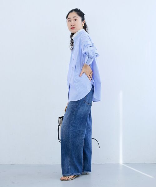 le.coeur blanc(ルクールブラン)の「ストライプネックレース2wayシャツ(シャツ/ブラウス・レディース・ブルー系その他3/ブルー系その他2・38)」の14枚目の写真