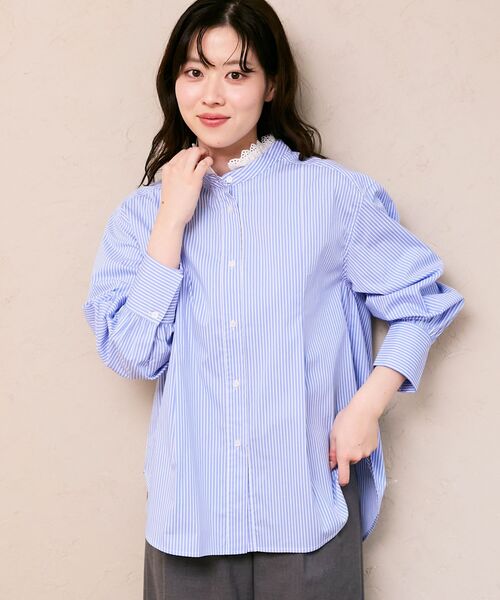 le.coeur blanc(ルクールブラン)の「ストライプネックレース2wayシャツ(シャツ/ブラウス・レディース・ブルー系その他3/ブルー系その他2・38)」の16枚目の写真