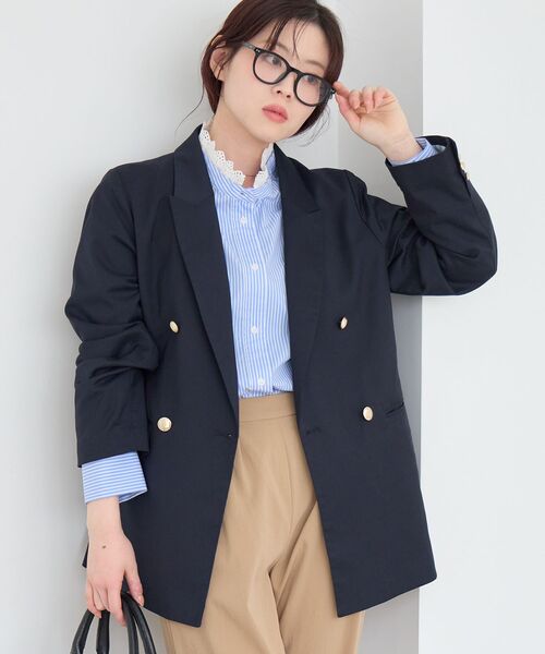 le.coeur blanc(ルクールブラン)の「ストライプネックレース2wayシャツ(シャツ/ブラウス・レディース・ブルー系その他3/ブルー系その他2・38)」の21枚目の写真