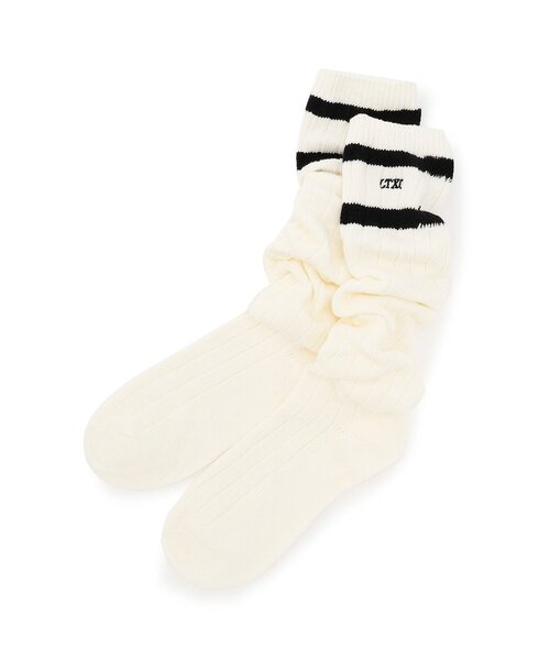 LOVETOXIC（ラブトキシック）の「【LTXC】ラインルーズソックス（ソックス/靴下・キッズ・オフホワイト/レッド/ラベンダー/ブラック/サックスブルー・F）」の2枚目の写真