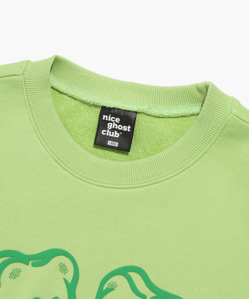 NICE GHOST CLUB(ナイスゴーストクラブ)の「GUMMY BEAR & LOGO SWEATSHIRTS_GREEN(NG2DSUM440A)(スウェット・レディース・グリーン・L/XL/S/M)」の3枚目の写真