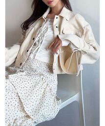 RESEXXY | リボンスリーブショートブルゾン(ブルゾン)