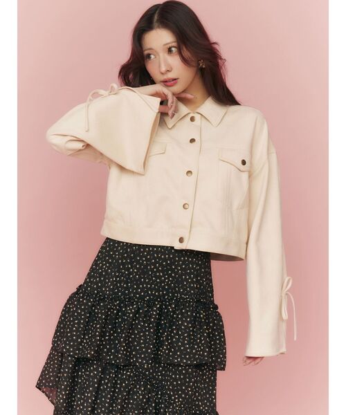 RESEXXY（リゼクシー）の「リボンスリーブショートブルゾン（ブルゾン・レディース・アイボリー/ブラック/ブラウン・FREE）」の21枚目の写真