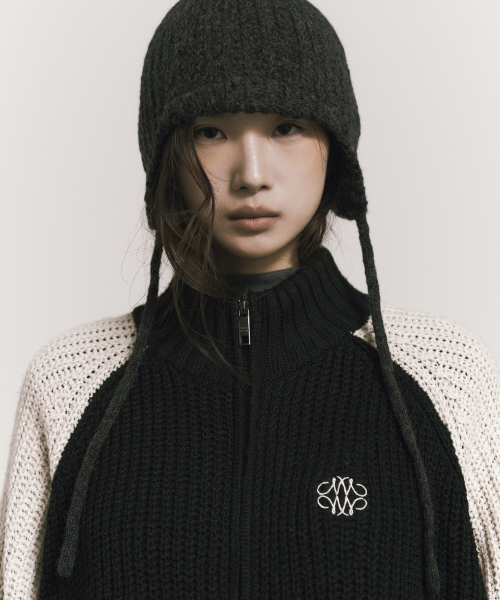 NICK&NICOLE(ニックアンドニコール)の「RAGLAN RIB HALF ZIP KNIT CARDIGAN_BLACK(カーディガン/ボレロ・レディース・その他・FREE)」の3枚目の写真