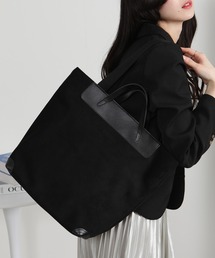 A4収納可能 スウェードライク トートバッグ