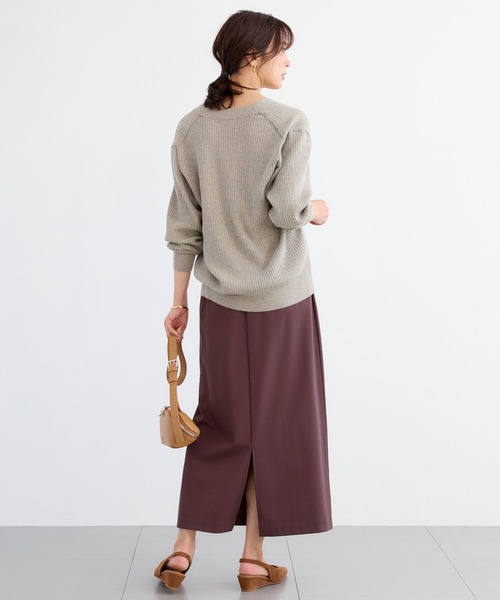 BARNYARDSTORM（バンヤードストーム）の「BARNYARDSTORM / ワイドリブカーデ / ハンドウォッシャブル（カーディガン/ボレロ・レディース・ベージュ/グレー/ピンク・FREE）」の4枚目の写真