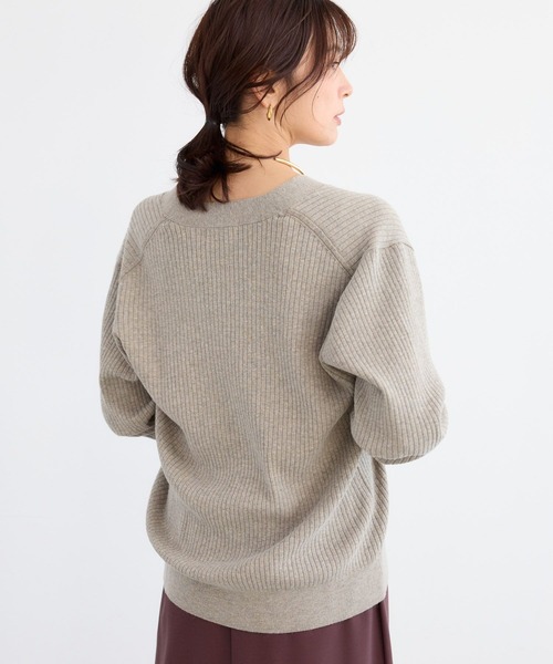 BARNYARDSTORM（バンヤードストーム）の「BARNYARDSTORM / ワイドリブカーデ / ハンドウォッシャブル（カーディガン/ボレロ・レディース・ベージュ/グレー/ピンク・FREE）」の9枚目の写真