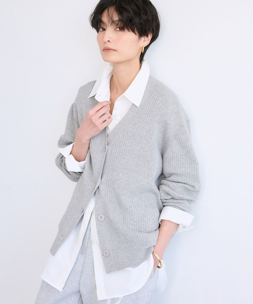 BARNYARDSTORM（バンヤードストーム）の「BARNYARDSTORM / ワイドリブカーデ / ハンドウォッシャブル（カーディガン/ボレロ・レディース・ベージュ/グレー/ピンク・FREE）」の14枚目の写真