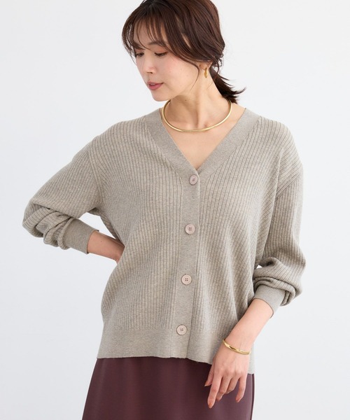 BARNYARDSTORM（バンヤードストーム）の「BARNYARDSTORM / ワイドリブカーデ / ハンドウォッシャブル（カーディガン/ボレロ・レディース・ベージュ/グレー/ピンク・FREE）」の18枚目の写真