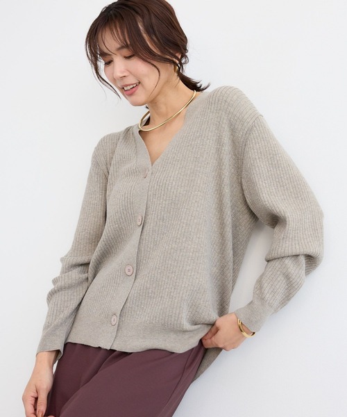 BARNYARDSTORM（バンヤードストーム）の「BARNYARDSTORM / ワイドリブカーデ / ハンドウォッシャブル（カーディガン/ボレロ・レディース・ベージュ/グレー/ピンク・FREE）」の16枚目の写真