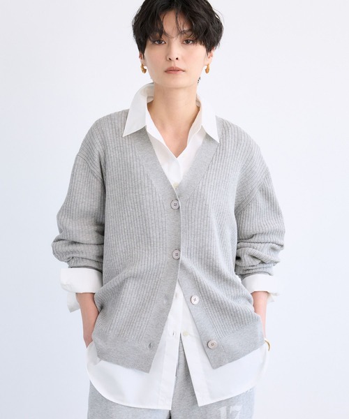 BARNYARDSTORM（バンヤードストーム）の「BARNYARDSTORM / ワイドリブカーデ / ハンドウォッシャブル（カーディガン/ボレロ・レディース・ベージュ/グレー/ピンク・FREE）」の15枚目の写真