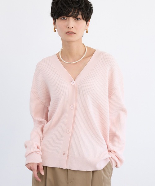 BARNYARDSTORM（バンヤードストーム）の「BARNYARDSTORM / ワイドリブカーデ / ハンドウォッシャブル（カーディガン/ボレロ・レディース・ベージュ/グレー/ピンク・FREE）」の20枚目の写真