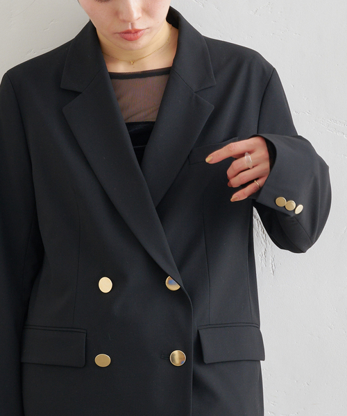 U by SPICK&SPAN(ユーバイスピックアンドスパン)の「ダブルボタンジャケット(テーラードジャケット・レディース・ブラウン/ブラック・38/36)」の6枚目の写真
