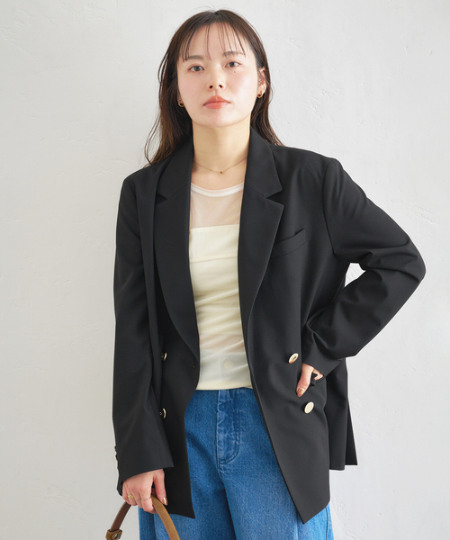 U by SPICK&SPAN（ユーバイスピックアンドスパン）の「ダブルボタンジャケット（テーラードジャケット・レディース・ブラウン/ブラック・38/36）」の17枚目の写真