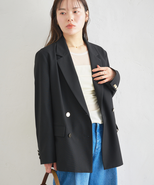 U by SPICK&SPAN（ユーバイスピックアンドスパン）の「ダブルボタンジャケット（テーラードジャケット・レディース・ブラウン/ブラック・38/36）」の16枚目の写真