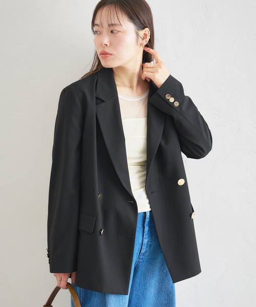 U by SPICK&SPAN（ユーバイスピックアンドスパン）の「ダブルボタンジャケット（テーラードジャケット・レディース・ブラウン/ブラック・38/36）」の15枚目の写真