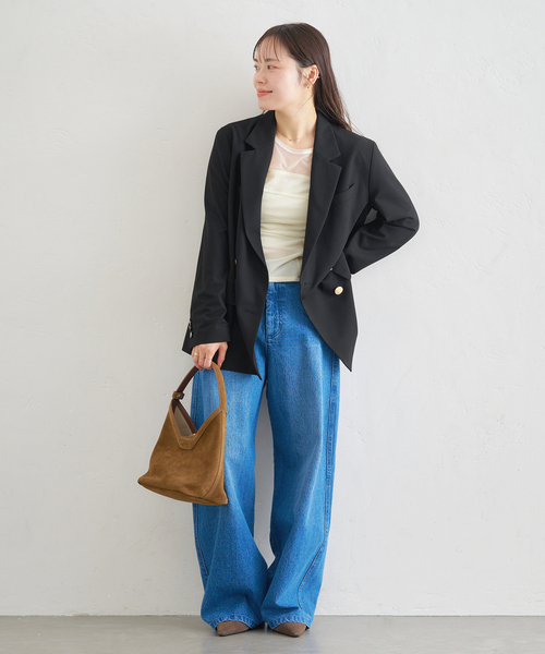 U by SPICK&SPAN（ユーバイスピックアンドスパン）の「ダブルボタンジャケット（テーラードジャケット・レディース・ブラウン/ブラック・38/36）」の14枚目の写真