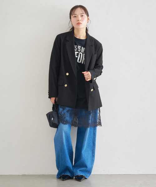 U by SPICK&SPAN（ユーバイスピックアンドスパン）の「ダブルボタンジャケット（テーラードジャケット・レディース・ブラウン/ブラック・38/36）」の11枚目の写真