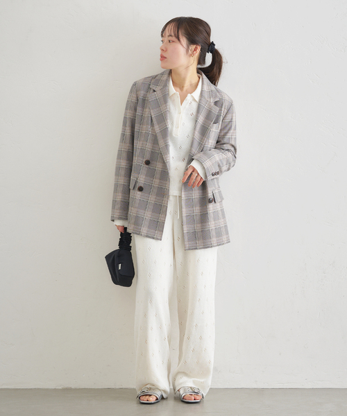 U by SPICK&SPAN（ユーバイスピックアンドスパン）の「ダブルボタンジャケット（テーラードジャケット・レディース・ブラウン/ブラック・38/36）」の7枚目の写真