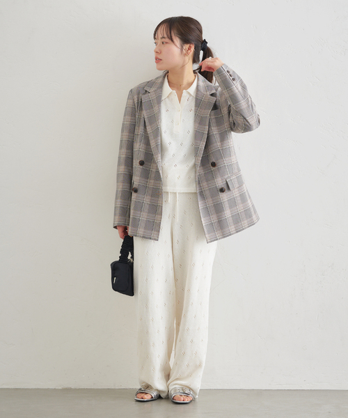 U by SPICK&SPAN（ユーバイスピックアンドスパン）の「ダブルボタンジャケット（テーラードジャケット・レディース・ブラウン/ブラック・38/36）」の5枚目の写真