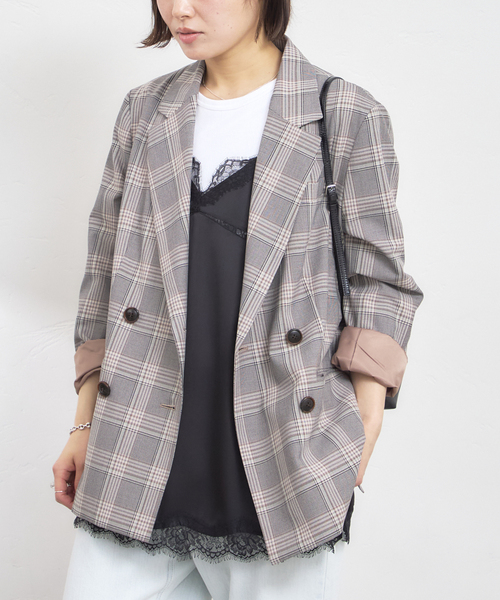 U by SPICK&SPAN(ユーバイスピックアンドスパン)の「ダブルボタンジャケット(テーラードジャケット・レディース・ブラウン/ブラック・38/36)」の19枚目の写真