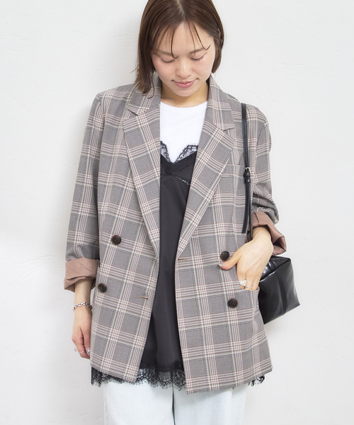 U by SPICK&SPAN(ユーバイスピックアンドスパン)の「ダブルボタンジャケット(テーラードジャケット・レディース・ブラウン/ブラック・38/36)」の22枚目の写真