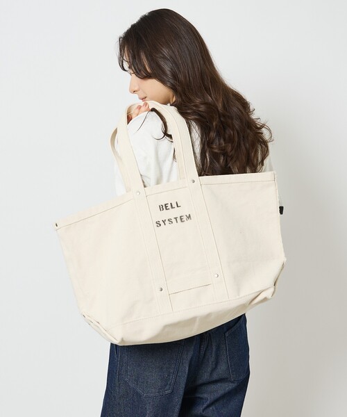 ABAHOUSE(アバハウス)の「【BELL SYSTEM / ベルシステム】Canvas Tool Bag / キャンバスツールバッグ/ ユニセックス/Mロング(ショルダーバッグ・メンズ・アイボリー・フリー)」の1枚目の写真