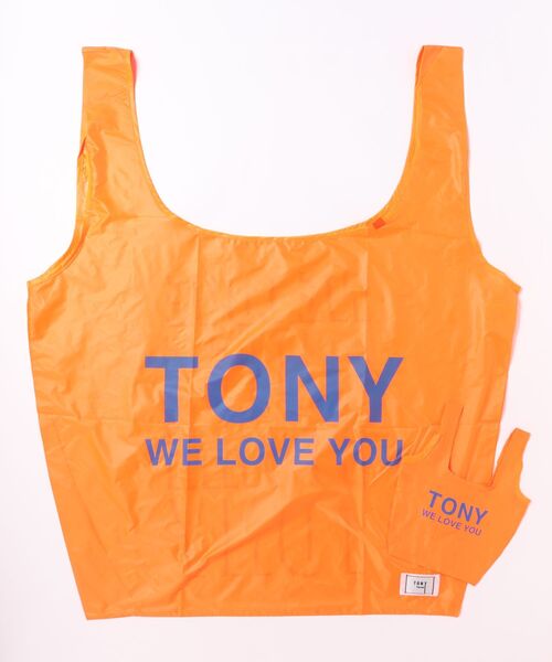 TonyTaizsun（トニータイズサン）の「【TonyTaizsun/トニータイズサン】Tony便利 Bag (特大+極小セット)　ビッグトート　ランドリー　ショッピング（ショルダーバッグ・メンズ・オレンジ/ホワイト・FREE）」の4枚目の写真