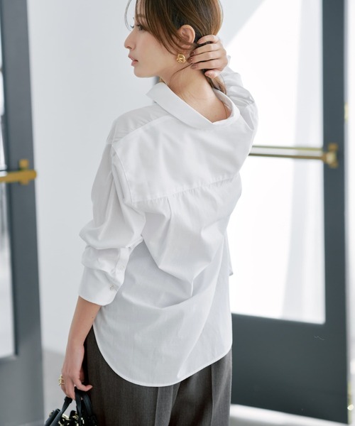 COHINA(コヒナ)の「COHINAスタンダードシャツ 【低身長・小柄女性】(シャツ/ブラウス・レディース・ネイビー/ブルー/ホワイト・ONE SIZE)」の6枚目の写真